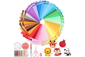 MYTHOSURGE 40 Colori Feltro Colorato, 80Pcs 10X10cm Feltro in Fogli，Feltro Artigianale,Tessuto Feltro Scrapbooking Forniture, Fai-date Fogli di Feltro Rettangolari per Lavori Artigianali, Cucito, Patchwork