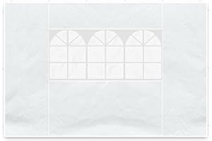 NEXOS TRADING Nexos 2 Seitenteile Seitenwände Seitenplanen je 1 Fenster für PE-Pavillon Partyzelt 3 m weiß