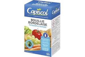 SOLABIOL CAPISCOL Bouillie Bordelaise - 800g - 128L De Solution - Fongicide Polyvalent - Traitement Préventif & Traditionnel - Mildiou Tavelure Cloque du Pêcher BB20800