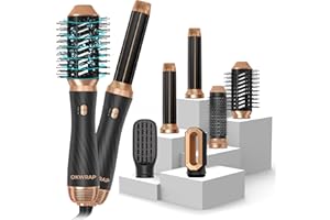 6 in 1 Air Styler & Spazzola Asciugacapelli, OKWRAP Asciugacapelli AirStylerCon Spazzola Lisciante, Ferro Arricciacapelli ad aria Calda, Styling Arricciatura Raddrizzamento