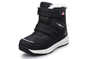 UOVO Boys Winter Boots Fleece Lining Kids Snow Boots Water Resistant Trainers Non Slip Walking Warm Shoes Size 10 UK Little Kids-6.5 UK Big Kids