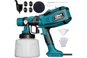 SLIKWAVE Paint Sprayer, 850W HVLP Spray Gun with 1400ml Detachable Container, Electric Paint Sprayers with 4 Nozzles & 3 Patterns - Portable Spray Guns Perfect for Fences, Sheds, Walls, Garden