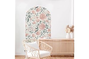TOARTi Peel and Stick Wall Decal Floral Arch Wall Sticker,Floral Wallpaper Reusable Headboard Nursery Wall Decor Pink Flowers Olivia Rose