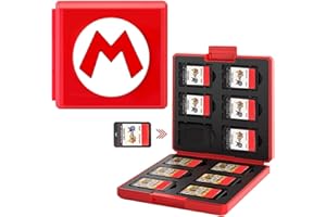 LUCYLANKER Giochi Custodia Porta Cartucce di Gioco per Nintendo Switch Lite PS Vita e Schede SD,Portatile e Sottile Organizzatore Card Giochi, Custodia Giochi Scatola Adatto a 24 Giochi (Rosso M)