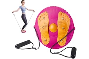 SUWEEI Waist Twisting Disc, Waist Whisper Body Shaping Waist Twisting Board Waist twister With Drawstring and Massage Foot Sole Home Slimming Fitness Equipment For Women Weight Loss/Cardio Exercise