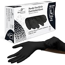Green Direct Black Nitrile Gloves 100 Count - Latex Free Disposable Gloves For Cleaning