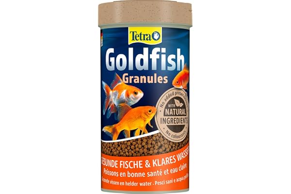 Tetra Goldfish - Aliments Premium Complet pour tous les Poissons Rouges - Favorise la Croissance la santé et la Longévité - Renforce la Couleur- en granulés - 250 ml (L'emballage peut varier)