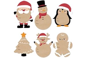 COCHIE Aufkleber Weihnachten, 96 Stück Kraftpapier Weihnachtsaufkleber, Selbstklebende Weihnachtsetiketten, Weihnachtsgeschenke Sticker Etiketten für Geschenkverpackung, Weihnachtsdekoration, 5 x 7.6cm