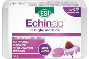 ESI - Echinaid Pastiglie Morbide, Caramelle Gola con Echinacea e Vitamina C, Favoriscono le Difese Immunitarie Contro Malanni Tipici della Stagione Invernale, Senza Glutine e Vegan, 50 g