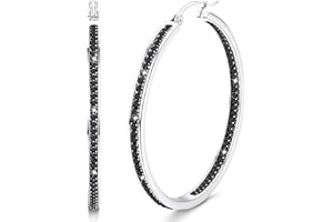 Diamday Grandes Boucles d'Oreilles Créoles en Acier Inoxydable pour Femmes - Multicolore Strass, Mignon Huggie - 35MM/40MM/50MM