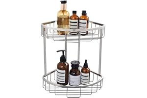 SAYAYO Corner Shower Caddy Basket, SUS304 Stainless Steel Corner Bathroom Shelf, 2-Tier Polished Shower Organiser