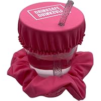 50 Stück Durchsichtige Getränkeabdeckungen (Scrunchie Cup Covers) - Sicherheitsdeckel Für Gläser, Party & Bar
