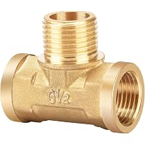 PARFCO Pièce En T Laiton 1/2 Pouce - Raccord Té Égal Pour Eau Chaude Froide, Salle De Bain, Climatisation