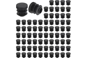 QUARKZMAN 76 Tapones Redondos de Plástico, Tapones de Extremo de Tubo Negro, Inserto de Tubo de Pata de Mueble de 16mm (0.63 Pulgadas), Protección Deslizante para Silla, Estante