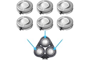 QHYSS SH50 Lames De Rechange Compatibles Avec Philips Series 5000 Les TêTes De Rasoir PT8xx, PT7xx - Pour ModèLes à BoîTier Rond (Lot De 6)