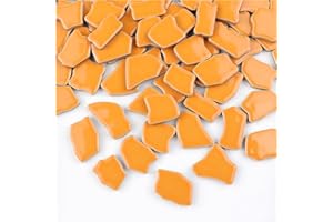 BTMIEY Carreaux de mosaïque irréguliers en céramique, 500 g, 2 à 4 cm, pour bricolage, artisanat, loisirs, art, décoration murale (orange)