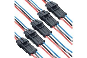 DONJON Connettori Elettrici Auto Impermeabili,3 pin connettori per cavi automobilistici con 16 AWG Filo,Terminale Spina Connettore per auto,moto,camion,barca(5 set)