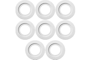 Fizring Lampshade Reducer Ring Pack of 8 — Metal Light Fitting Lamp Shade Adaptor Rings for ES/E27 to BC/B22 Plate, Washer/Converter for Light Shade — White (8 PCs White)