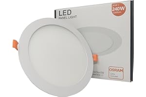 FACTORLED OFFERTA! Downlight LED 24W Rotondo Sottile, Piastra da Incasso circolare ultra piatta UGR17 antiriflesso, 3360 lumen, grande luminosità, Ø22.5cm (luce calda (3000K))