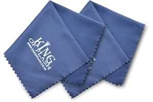 KING OF FLASH 2 x Blue Superfine Microfiber Cleaning Cloths For Mobile Phones, Glasses, Tablets, TV, Sunglasses, Screens, Camera Lens Cleaners (15cm)