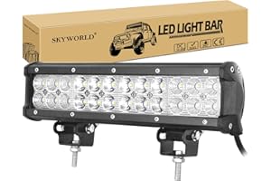 ‎SKYWORLD SKYWORLD 12 Zoll 30cm 72W Led Arbeitsscheinwerfer Bar, Led Bar Offroad Zusatzscheinwerfer Scheinwerfer 12V 24V Auto LED Arbeit Licht Bar Wasserdicht für SUV UTV ATV KFZ Traktor Truck 4x4 lightbar