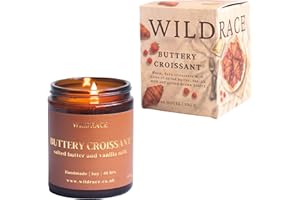 WILDRACE Buttery Croissant Pastry Scented Candle | Luxury Aromatherapy Scented Soy Candle | Bakery Gifts