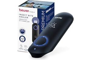 Beurer BiteX Day&Night Insektsbett BR 90, myggbett värmestift för behandling av insektsbett och -stick, elektronisk sticklindring, Med magisk LED för Användning i mörker, rese-gadget
