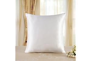 townssilk Seidenkissenbezug 80x80cm – 100% Maulbeerseide, 19mm, beidseitig Seide, Oeko-TEX Zertifiziert, Güteklasse 6A, mit Reißverschluss, 1 Stück,Naturweiß