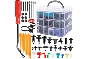 965 Pièces Rivet Plastique Voiture Clips, 26 Tailles Clips de Fixation avec Outil de Démontage, Serre Câbles et Coussinets en Éponge, Universel Agrafe Plastique pour Auto Panneaux Garniture de Voiture