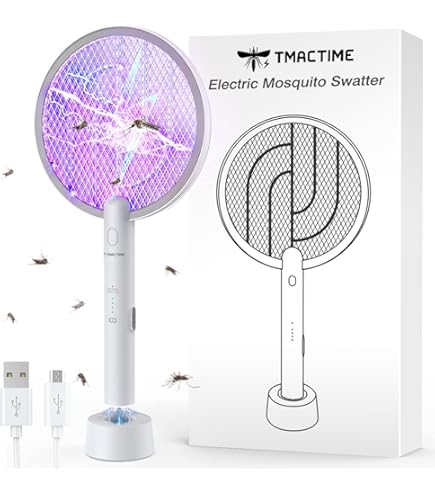 FanFuGuo Lampada Antizanzare Elettrica Ricaricabile 4000mAh, 2 In 1 Luce UV E Luce Notturna, Con Sensore Crepuscolare, Trappola Per Mosche E Moscerini, Impermeabile Per Esterno