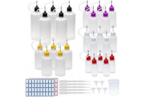 Reyshin Flacon Pipette Flacons Plastique Bouteille Plastique Flacon Souple Bouteille De Colle Vide Bouteille De Précision Avec Pointe D'aiguille Flacon Vide (25pcs)