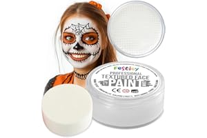 ‎FESTICY Festicy Profi Theaterschminke Weiß 2025, 20g, inkl. Schwamm | EN 71-3 & Reach Zertifiziert | Ideal als Schminke Fasching & Karneval | Für min. 30 Gesichter | Kinderschminke, sicher & hautfreundlich
