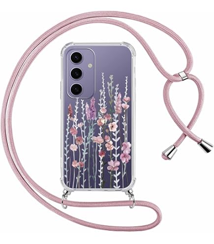 EAZY CASE Handykette – Verstellbar 90–145 Cm, Mit Silikon-Hülle, Für Galaxy S21 FE 5G (grün-beige)