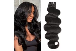 Lemoda Human Hair Bundle 100% Unprocessed Body Wave 16 Inch 1 Bundle 15A Raw Human Hair Extensions Quick Weave Bundles Remy Hair Natural Black