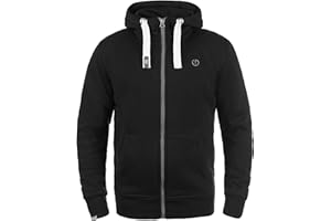 Solid Benn Chaqueta Sudadera con Capucha Hoodie para Hombre con Capucha con Cremallera con Forro Polar Suave Al Tacto