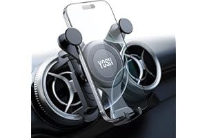 YOSH Mercedes Phone Holder for Mercedes Benz A/C Class A180/200 C180/200/260/300, GLB/GLC, Audi A1, Reinforced Car Phone Holder Spring Clip for Round Air Vent, Circular Vent Cradle for iPhone Samsung