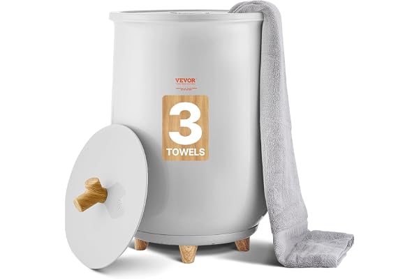 VEVOR 20 L uppvärmd handduk LED-ljus, stora filtvärmare för badrum, 20/40/60/90 minuter automatisk avstängning och temperaturinställning, för spa, hem, bänkskiva, golv
