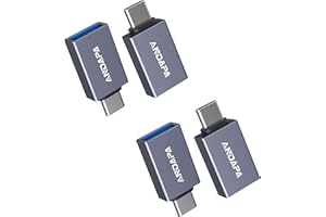 ANDAPA Adattatore USB C a USB 3.0 (2 unità), Convertitore USB a Tipo C compatibile con iPhone 15, MacBook Pro/Air, iPad Pro/Air, DELL XPS e Dispositivi Thunderbolt 3.