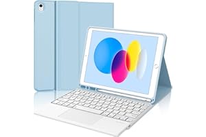 WINCHKING Tastiera per iPad A16 11/10 Generazione (2025/2022) con Touchpad, Cover con Tastiera per iPad 11 Gen 11 Pollici/10 Gen 10.9 Pollici, Magnetica QWERTY Keyboard, Custodia con Portapenna, Azzurro