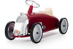 Baghera Cavaliere Rosso Cavalcabile XL | Cavalcabile per bambino | Macchinina cavalcabile per bimbi in stile vintage elegante e robusta | Auto cavalcabile per bambini a partire dai 2 anni d'età | Macchina a spinta per passi sicuri e veloci dei bambini