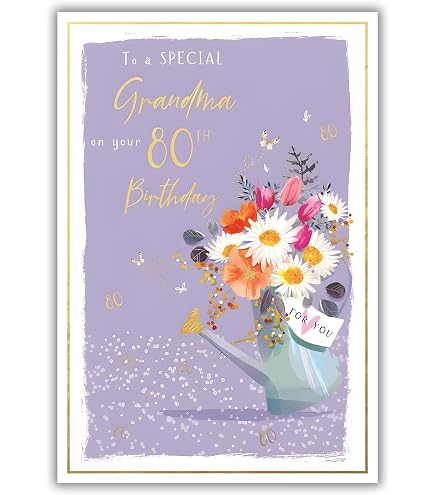 Biglietto Di Auguri Per 80° Compleanno Della Mamma | With Love Mum On Your 80th Birthday | Formato Maxi Con Busta