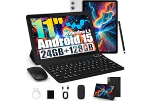 ‎LAPTOK Laptok Tablet, Android Tablet 11 Zoll mit 24GB RAM + 128GB ROM (1TB TF), Octa-Core, Widevine L1, WiFi 6 & BT 5.3, 6800mAh Akku, Dual Kamera – Tablet mit Tastatur, Maus, Stift & Hülle