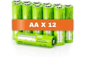 100% PEAKPOWER PeakPower Akku AA 2300mAh NiMH | 12 Stück aufladbare Batterien AA 1,2V | optimierte Kapazität, stabil und langlebig, geringe Selbstentladung, vorgeladen | AA Akkus wiederaufladbar x12