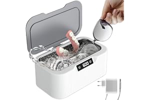 HOSPAOP Ultrasonic Cleaning Device Glasses Cleaning Device 500 ml Ultrasonic Cleaner Ultrasonic Bath Cleaner with 4 Time Functions and Watch Stand, Ultrasonic Device for Glasses Jewellery Watches Dentures