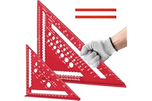 Flintronic 2PCS Escuadra Carpintero, Escuadra Combinada 300mm/180mm, Multifuncional Regla Triangular Métrica de Aluminio, Metalicas Carpintero, para Carpinteros, Techadores e Ingenieros