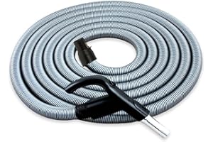 CANEUS Tubo Flessibile Ergo per Aspirapolvere Centralizzato con interruttore On/Off su impugnatura - 12,2m ITALY - Compatibile con Aertecnica Tubò, Sistem Air, Duovac, AirBlu e altri