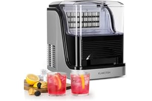Klarstein Macchina Ghiaccio 2.5L, Macchina del Ghiaccio Professionale, Fabbricatore Ghiaccio, 15kg di Cubetti di Ghiaccio di Piccole e Grandi Dimensioni, Macchina Ghiaccio Casa, Ice Maker Auto Pulente