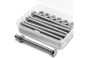 MINHER M8 x 120mm 6PCS Boulons à six pans en 304 Acier Inoxydable de Coin Extérieur Vis Hexagonale,Boulons et écrous de Sortilège Ensemble