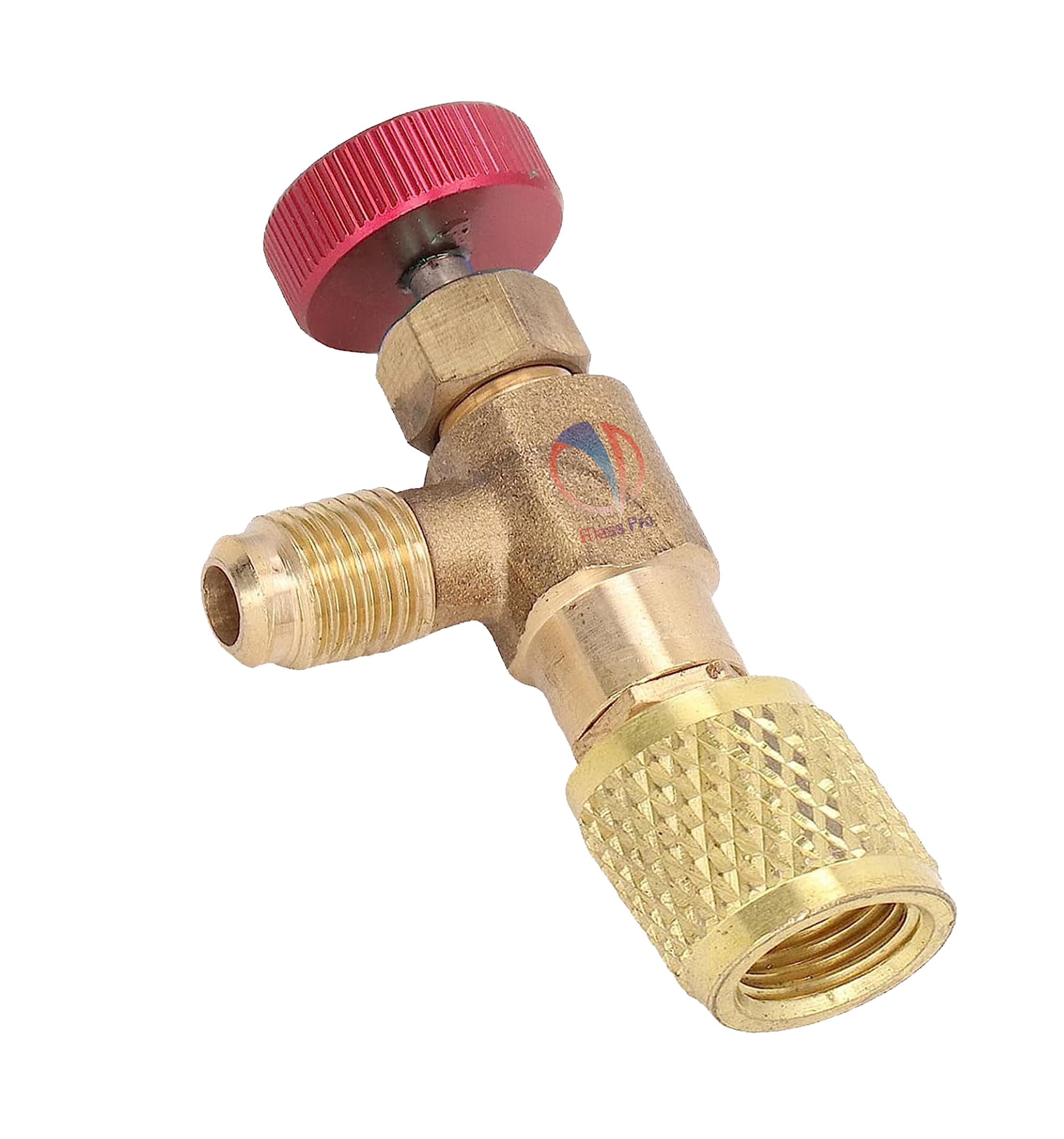 Mass Pro Refrigerant Safety Filling/Charging Valves Brass Air Conditioning Adapters Liquid Safety Valves, Refrigerant Safety Valve (5/16" x 1/4" SAE Thread For R410)