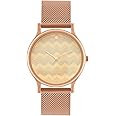 TEAL BY CHUMBAK Round Dial Analog Watch for Women|Chevron Collection| Stainless Steel Strap|Gifts for Women/Girls/Ladies |Stylish Fashion Watch for Casual/Work